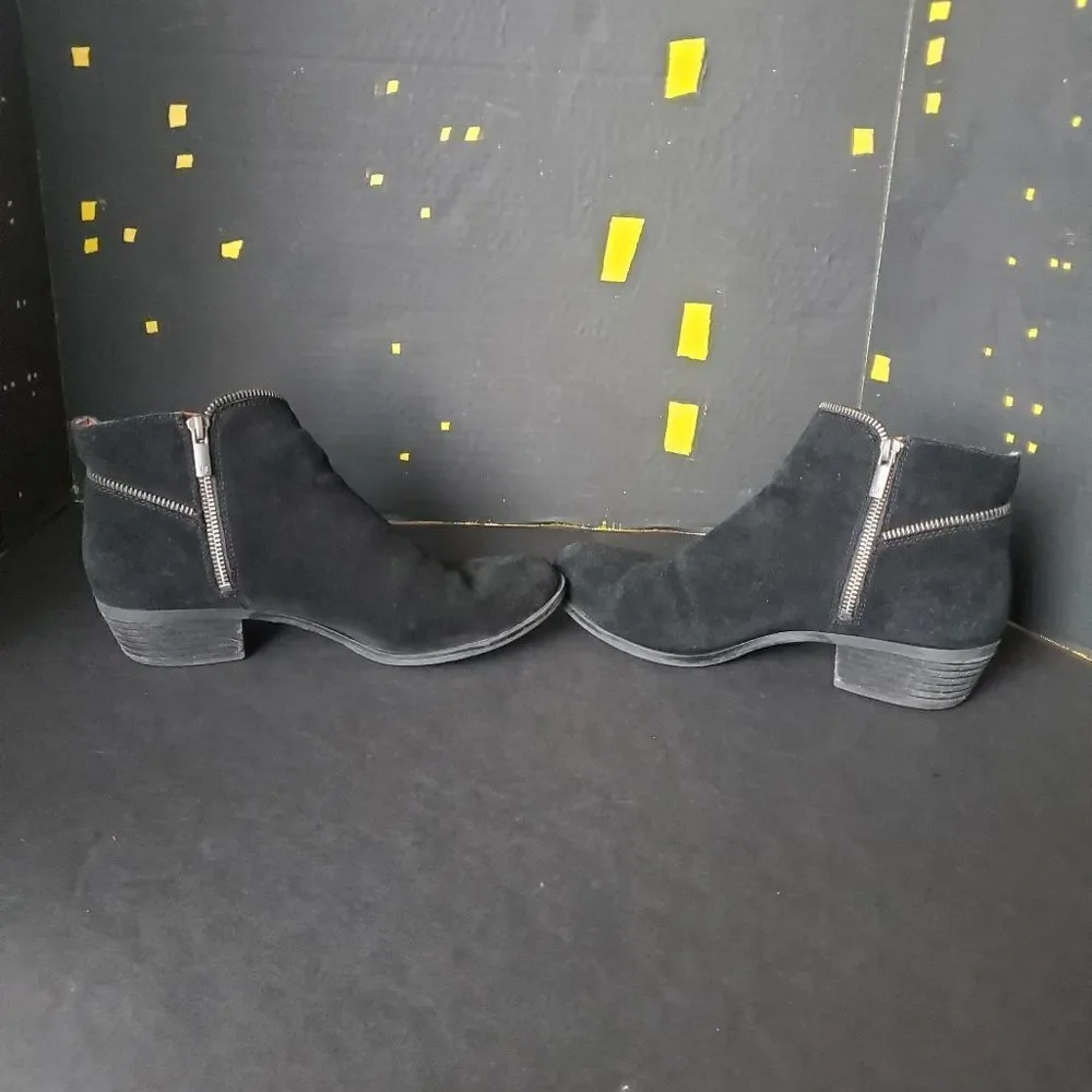 Lucky Brand Black Suede Ankle Booties - Picture 6 of 12